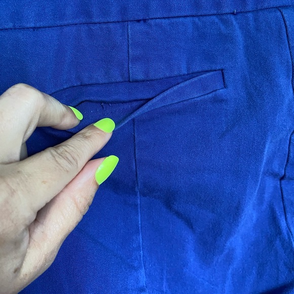 Elle straight leg ankle pants. Royal blue. Mid rise. - Picture 3 of 5